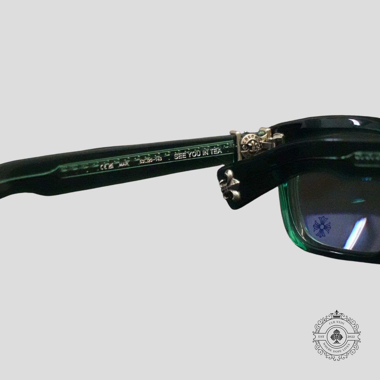 Chrome Hearts "See You In Tea" Sunglasses in Marine Green/Silver