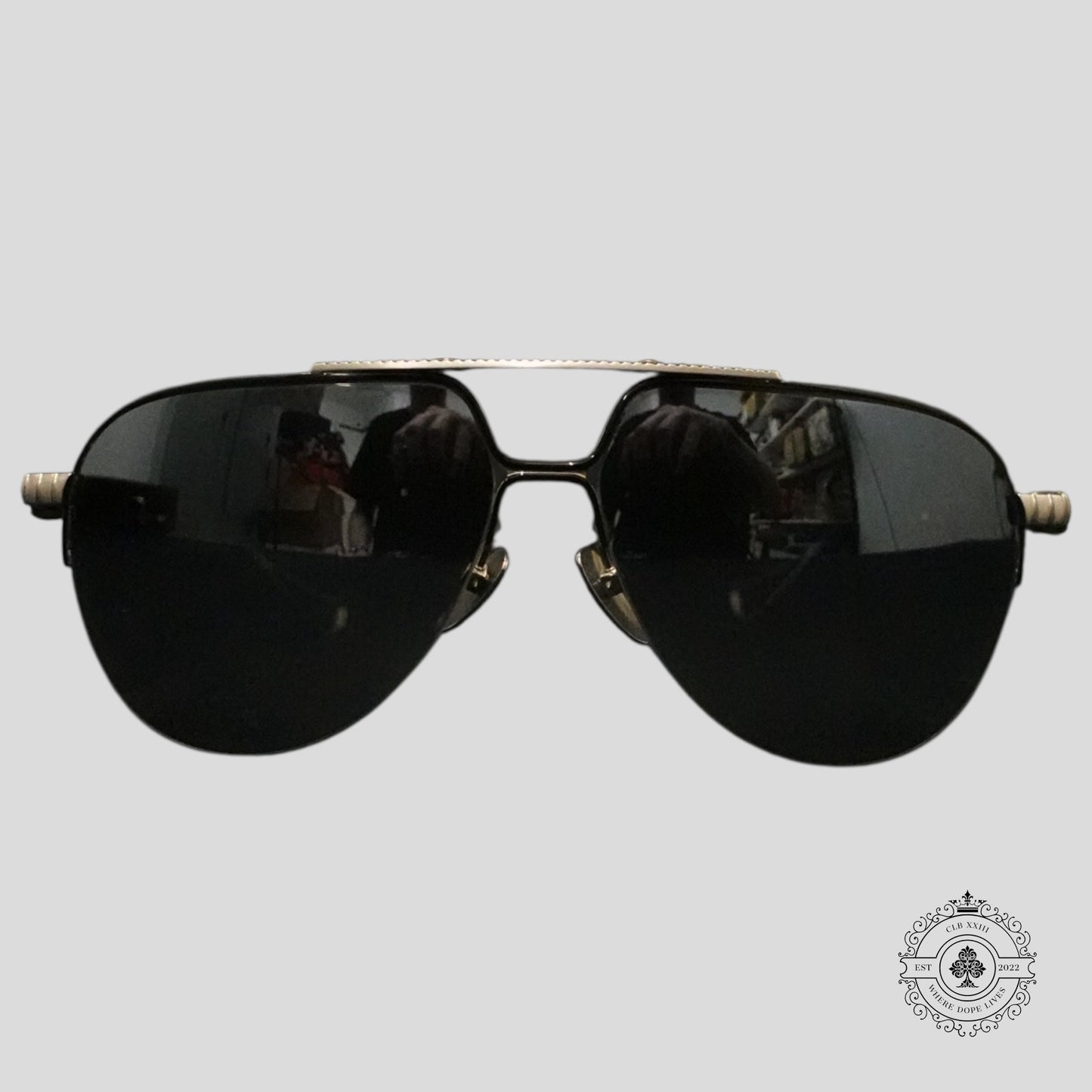 Chrome Hearts Full Metal Chicken Glasses in Zebra/Silver