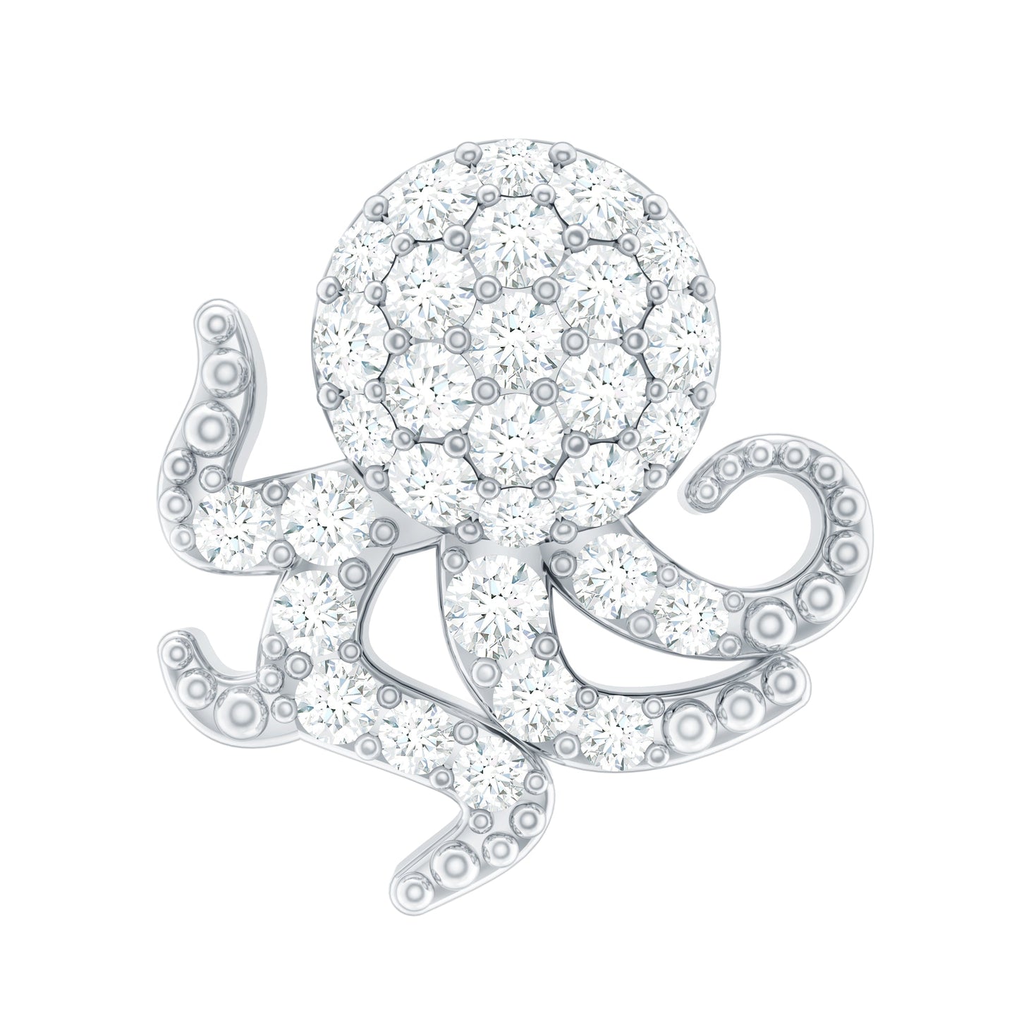 Moissanite Octopus Earring for Cartilage Piercing