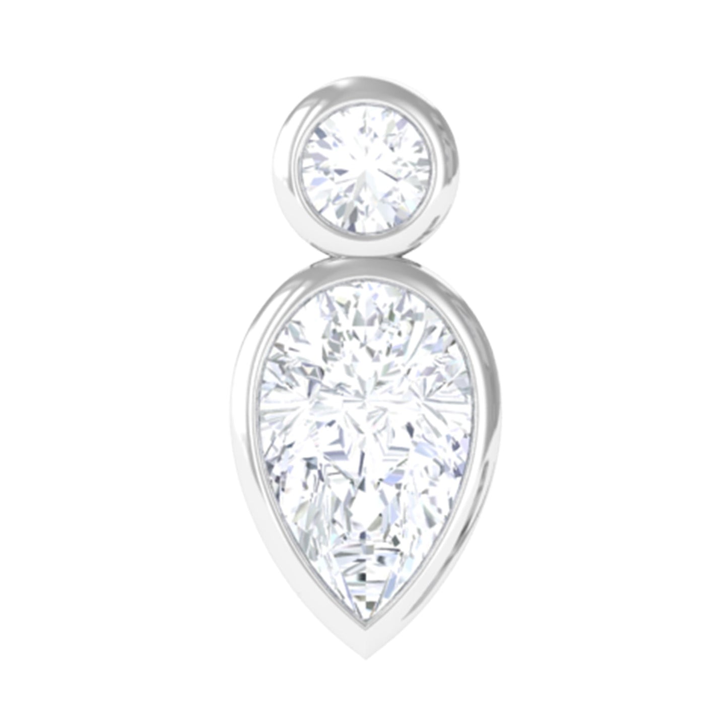 Pear and Round Moissanite Dainty Tragus Earring