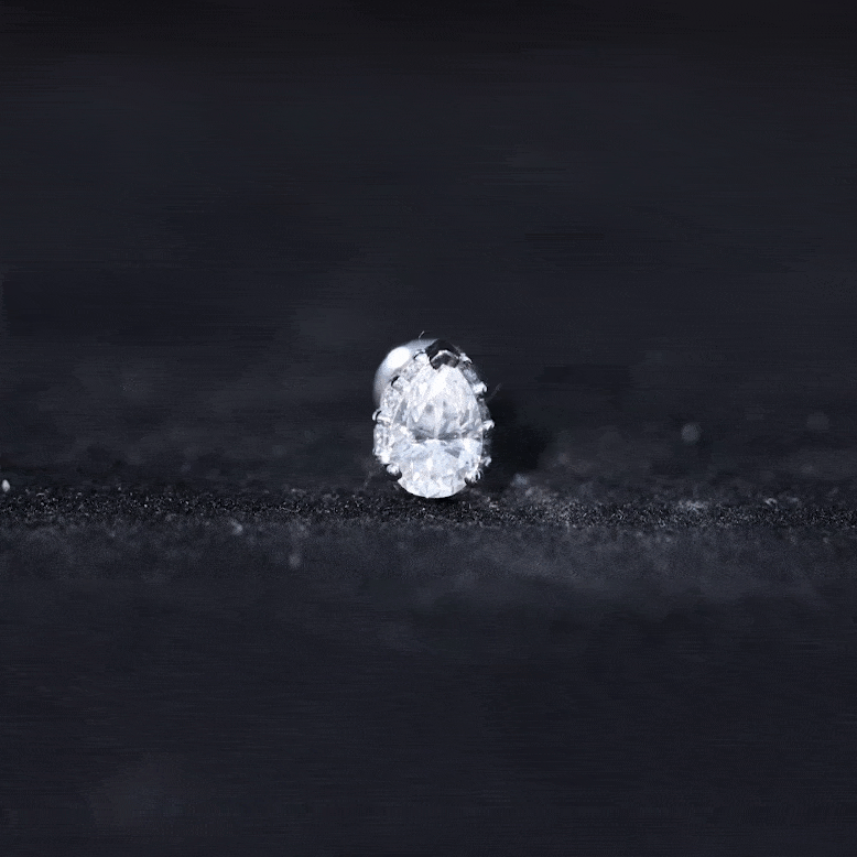 Certified Moissanite Teardrop Helix Earring for Women