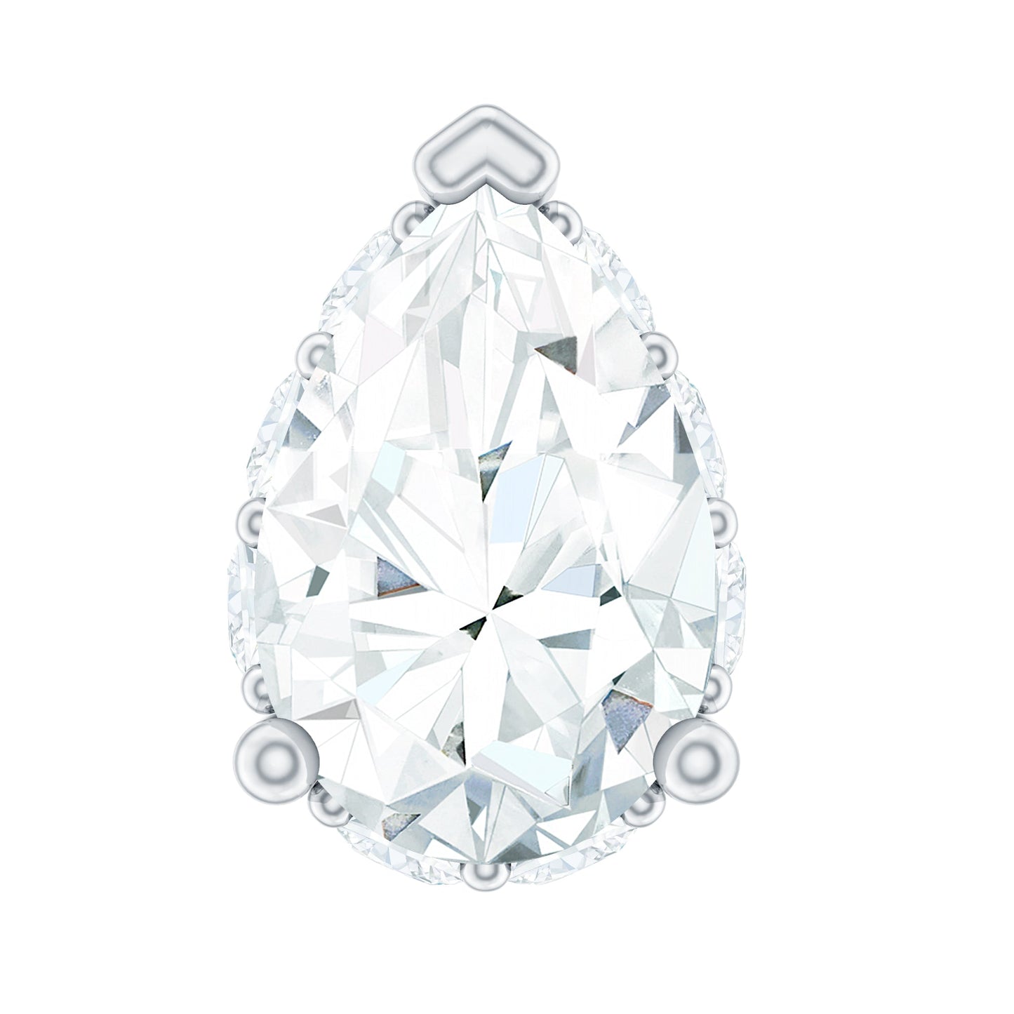 Certified Moissanite Teardrop Helix Earring for Women