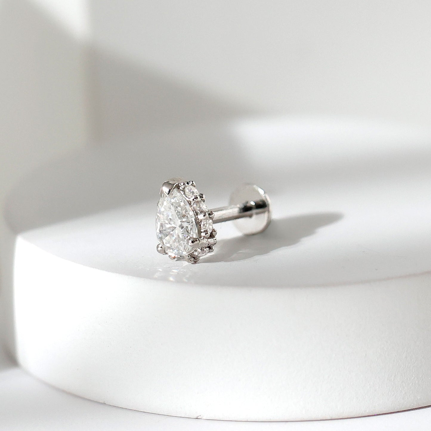 Certified Moissanite Teardrop Helix Earring for Women