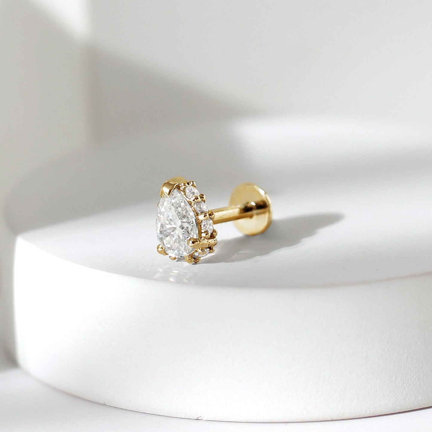 Certified Moissanite Teardrop Helix Earring for Women