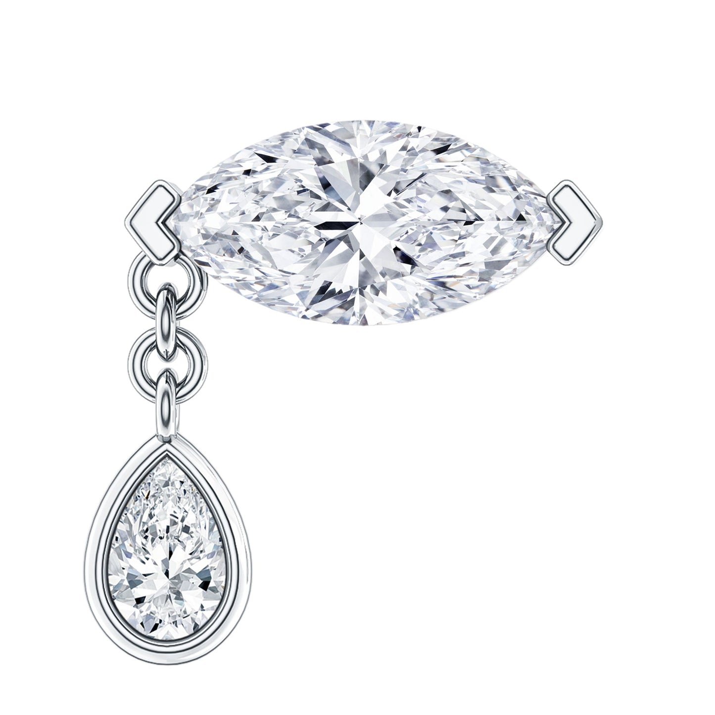 Marquise Moissanite Dangle Cartilage Earring