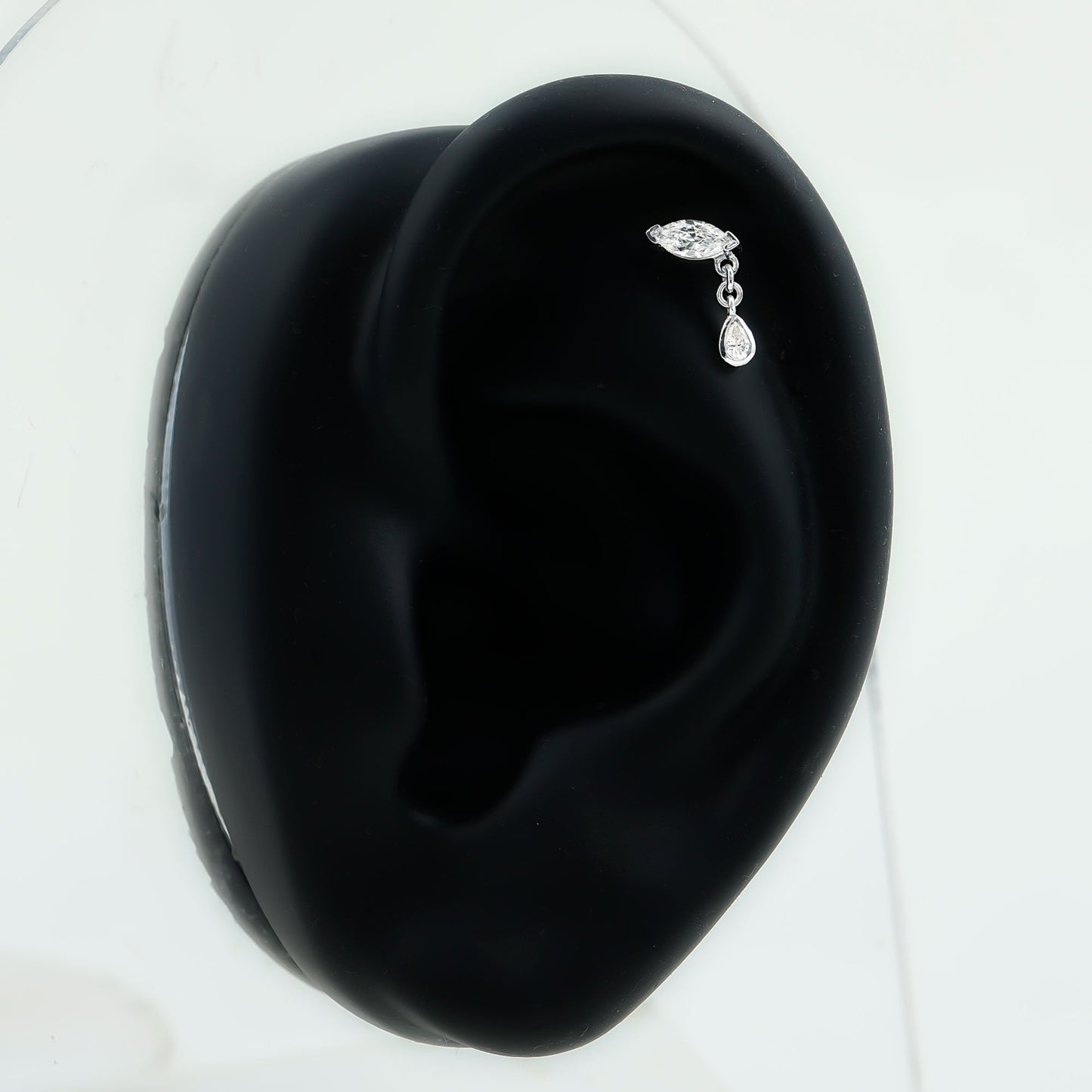 Marquise Moissanite Dangle Cartilage Earring