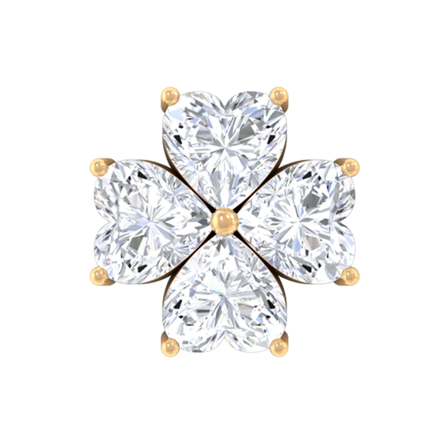 Heart Shape Moissanite Flower Conch Earring