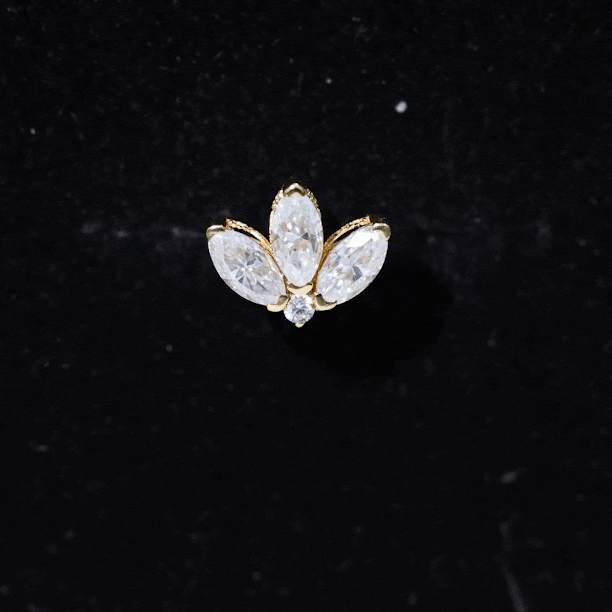 Certified Moissanite Marquise Lotus Piercing Stud