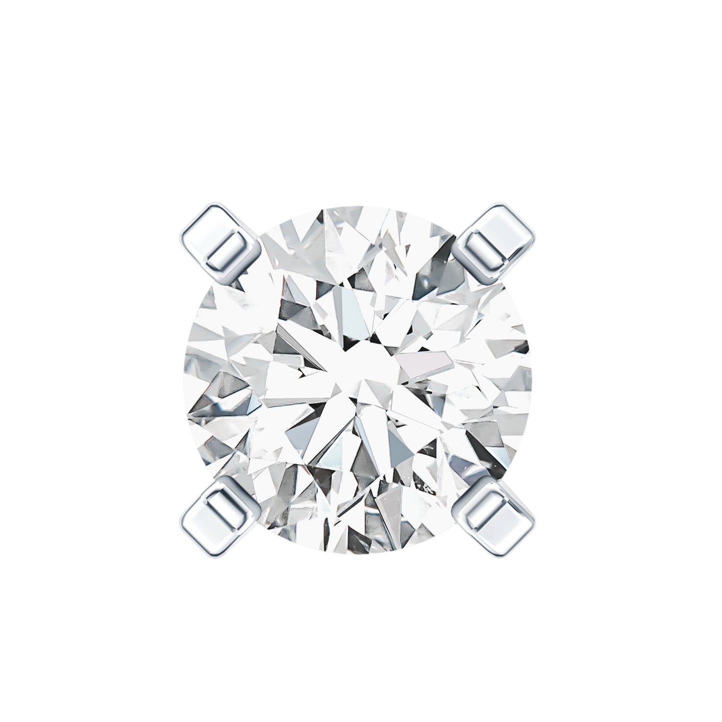 Round Shape Moissanite Solitaire Nose Pin