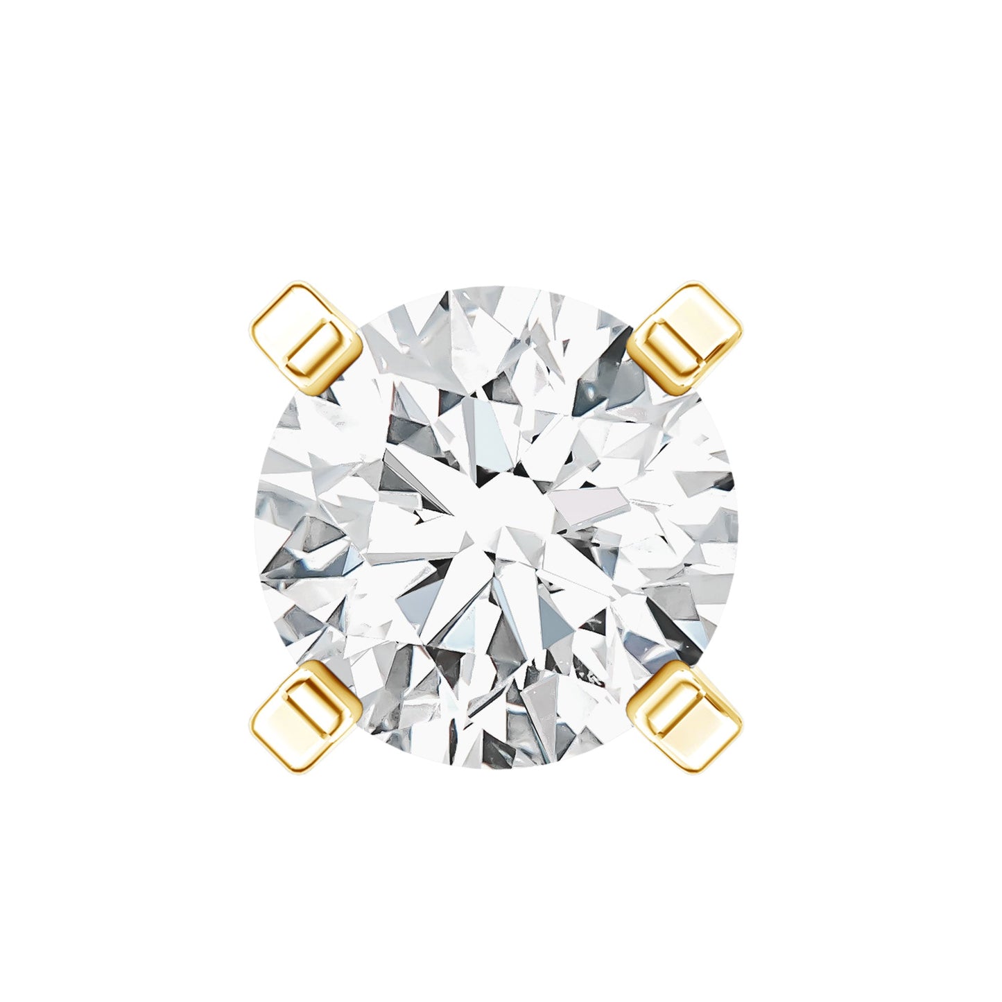 Round Shape Moissanite Solitaire Nose Pin