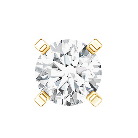 Round Shape Moissanite Solitaire Nose Pin