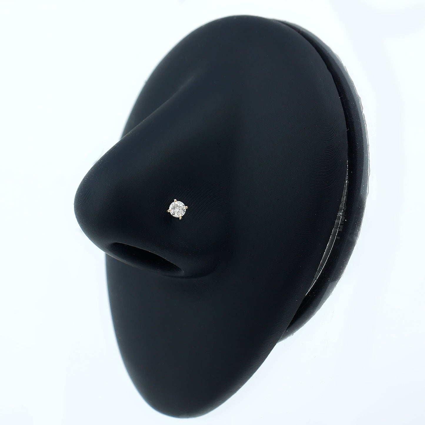 Round Shape Moissanite Solitaire Nose Pin