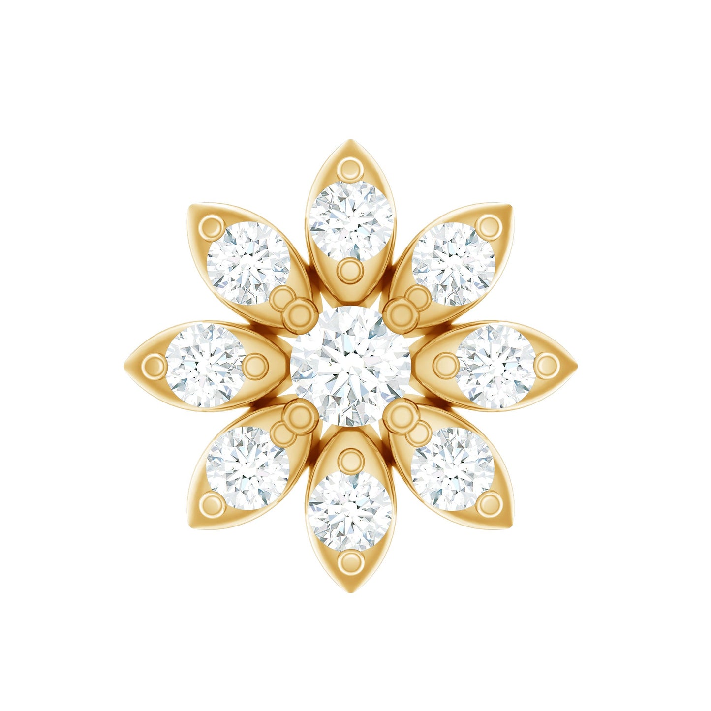 Flower Diamond Nose Ring Stud for Women
