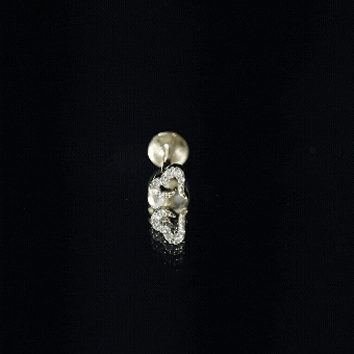 Round Shape Natural Diamond Heart Nose Pin