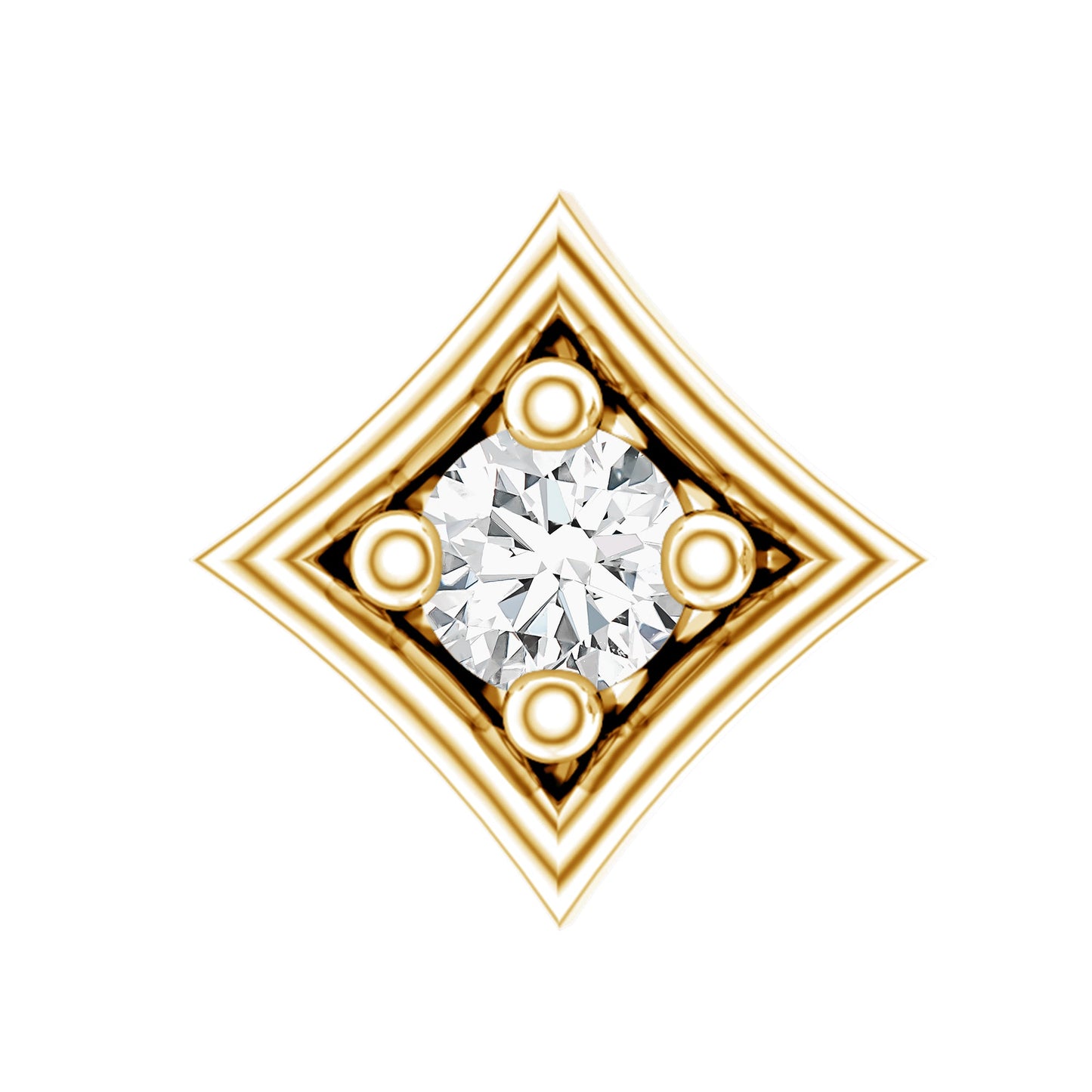 Round Moissanite Solitaire Geometric Nose Pin