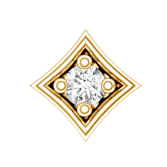 Round Moissanite Solitaire Geometric Nose Pin