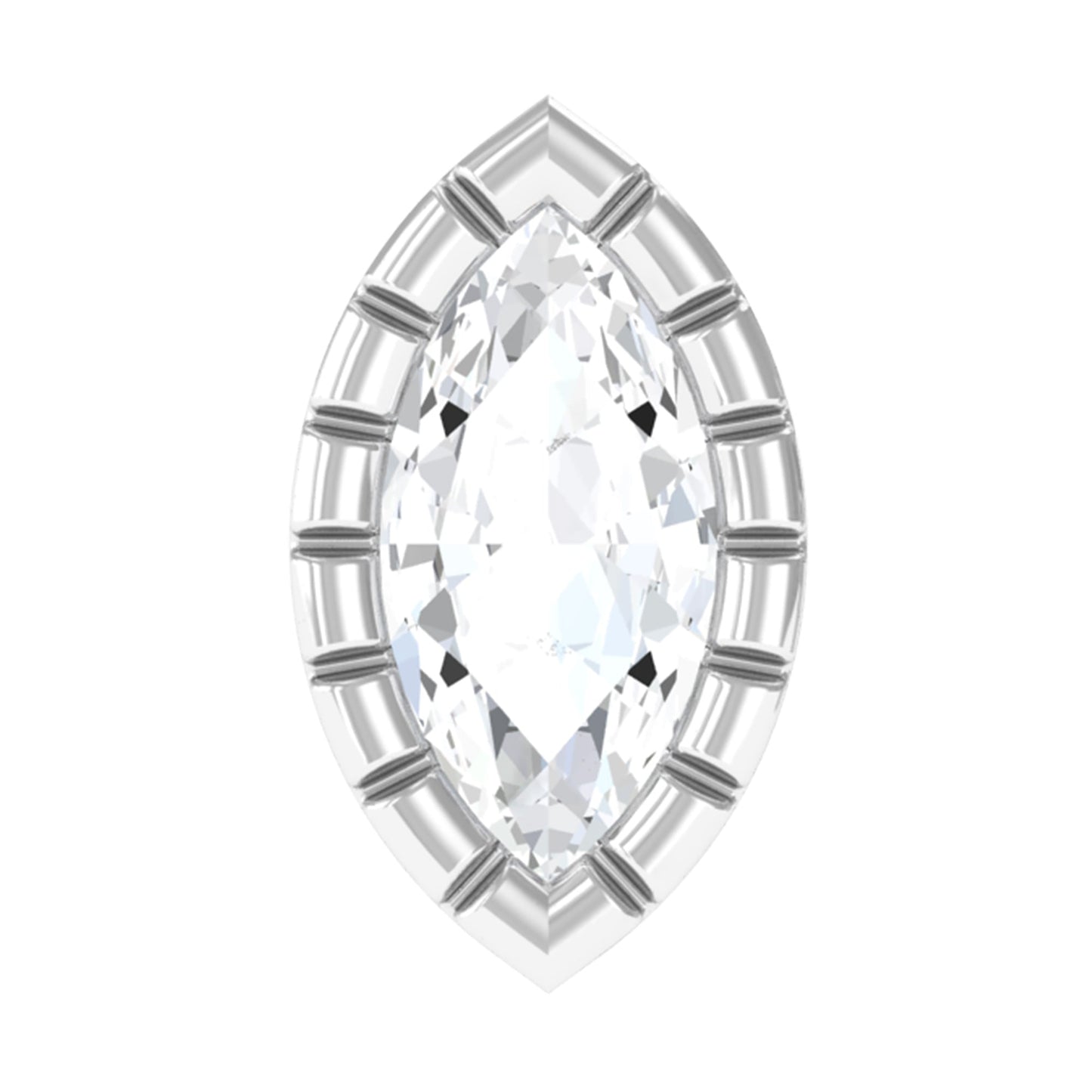 Marquise Diamond Simple Nose Stud in Bezel Setting