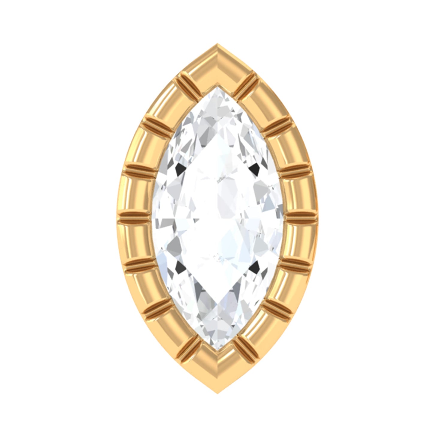 Marquise Diamond Simple Nose Stud in Bezel Setting