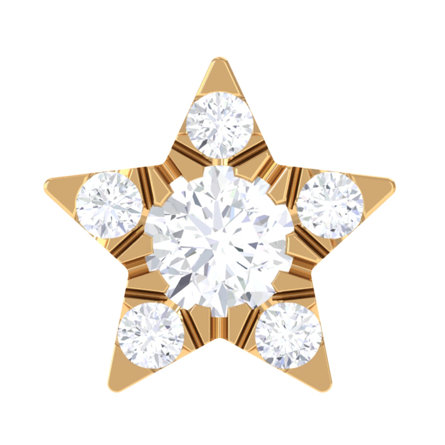 Genuine Diamond Star Nose Pin with Certificate