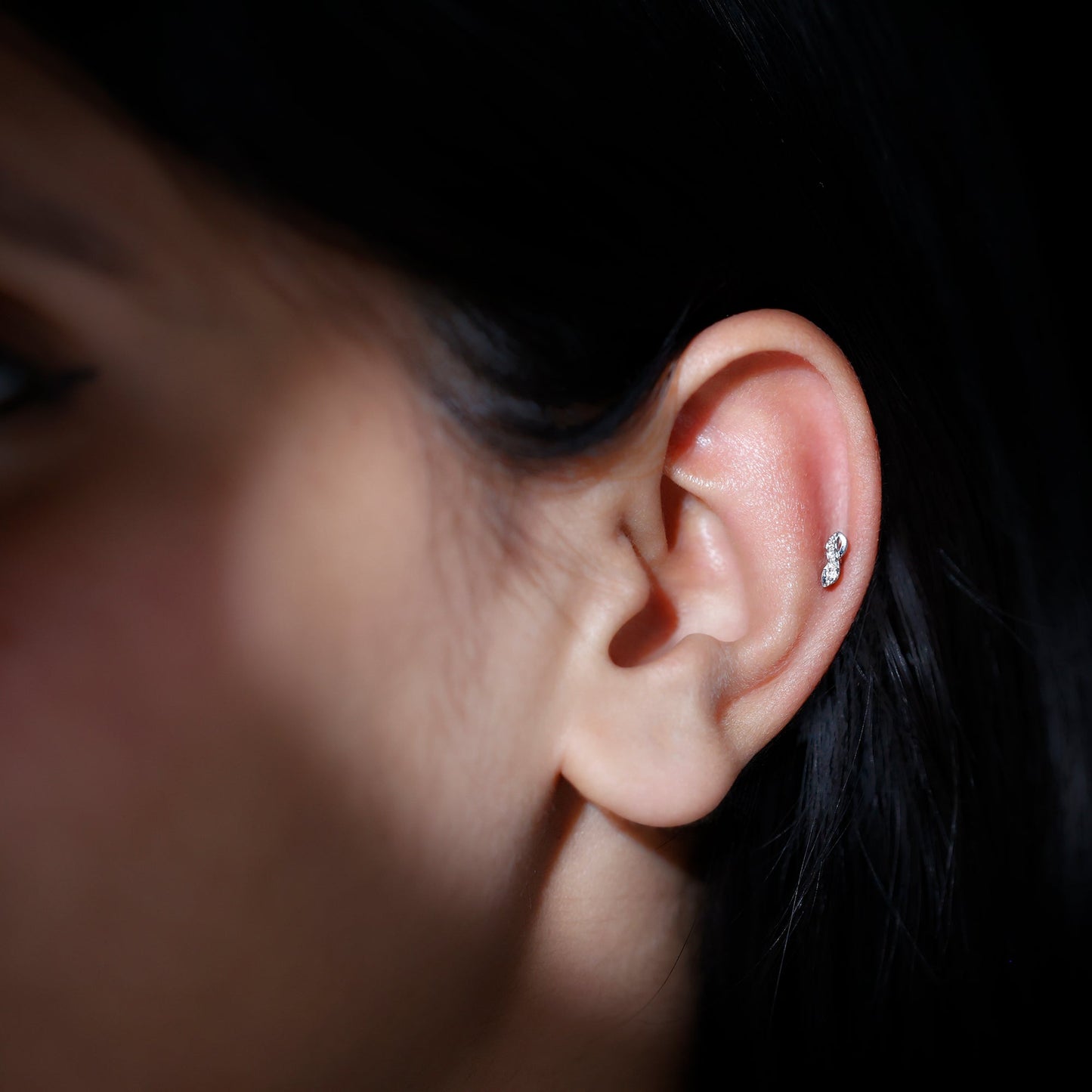 Real Diamond Infinity Tragus Earring for Women