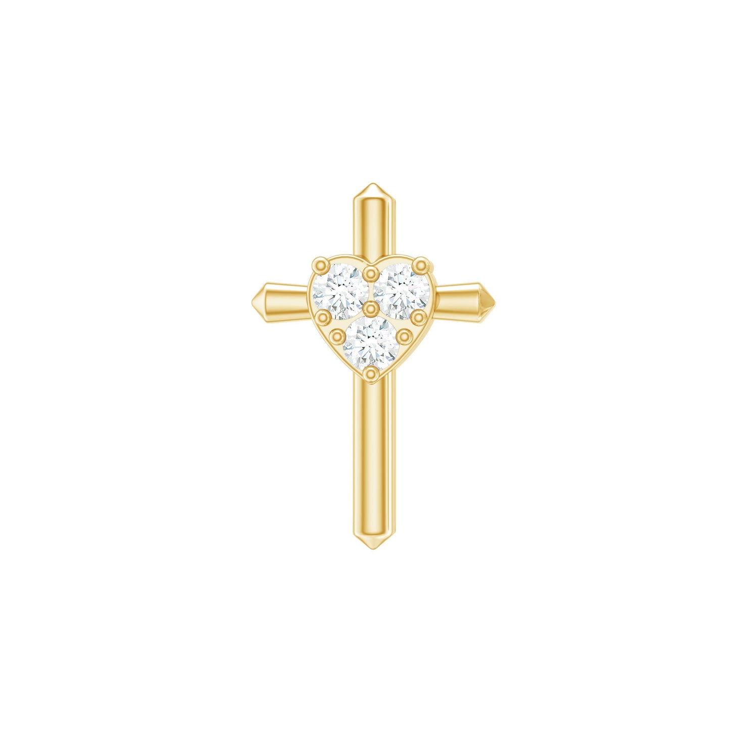 Round Natural Diamond Cross Helix Earring