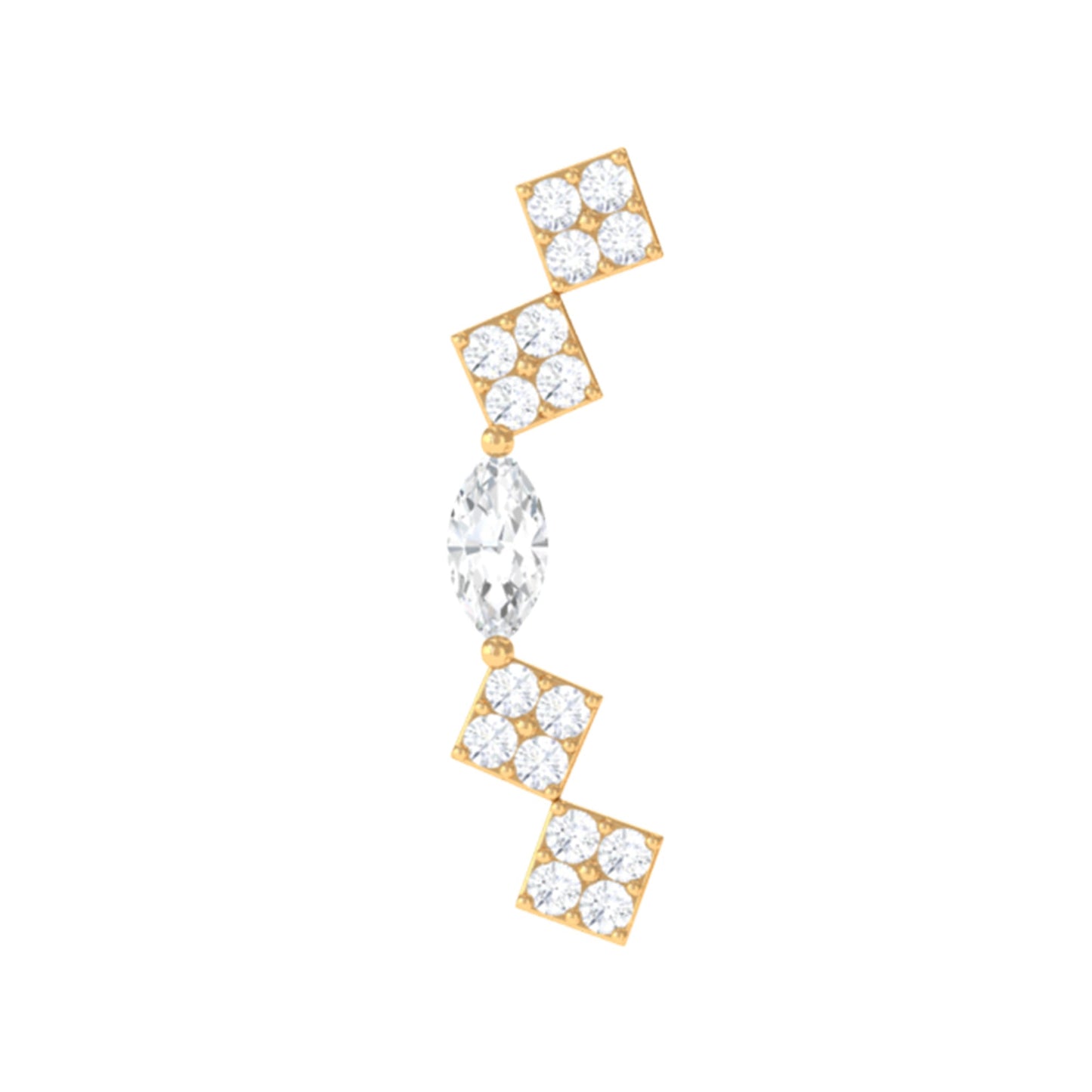 Certified Moissanite Curved Helix Piercing Earring