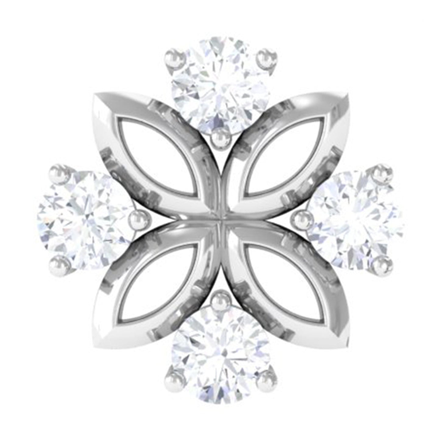 Round Moissanite Flower Earring for Cartilage Piercing