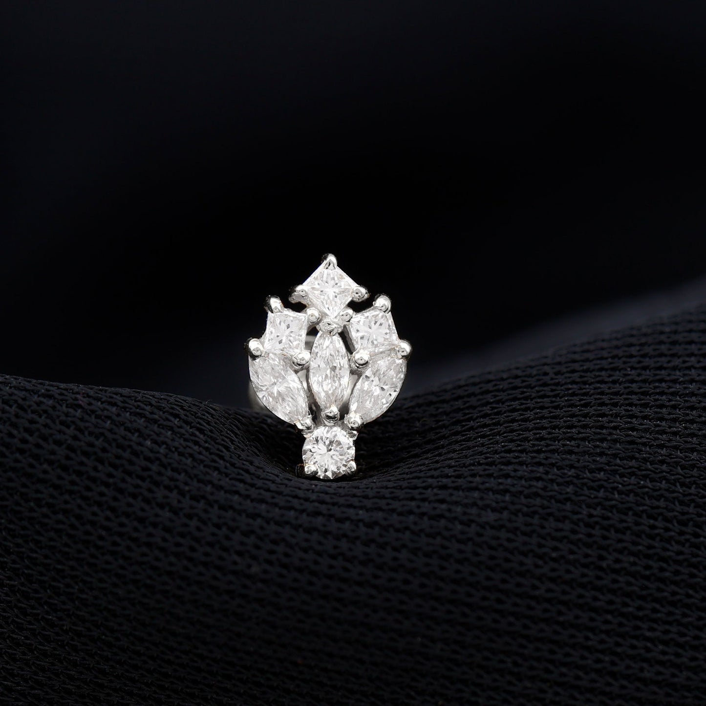Real Diamond Designer Earring for Cartilage Piercing