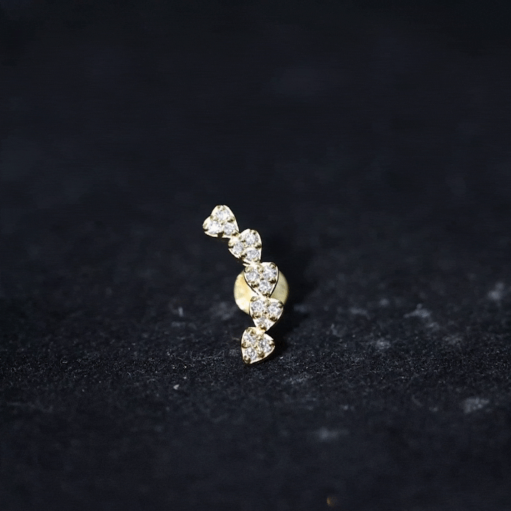 Certified Moissanite Heart Curved Crawler Earring