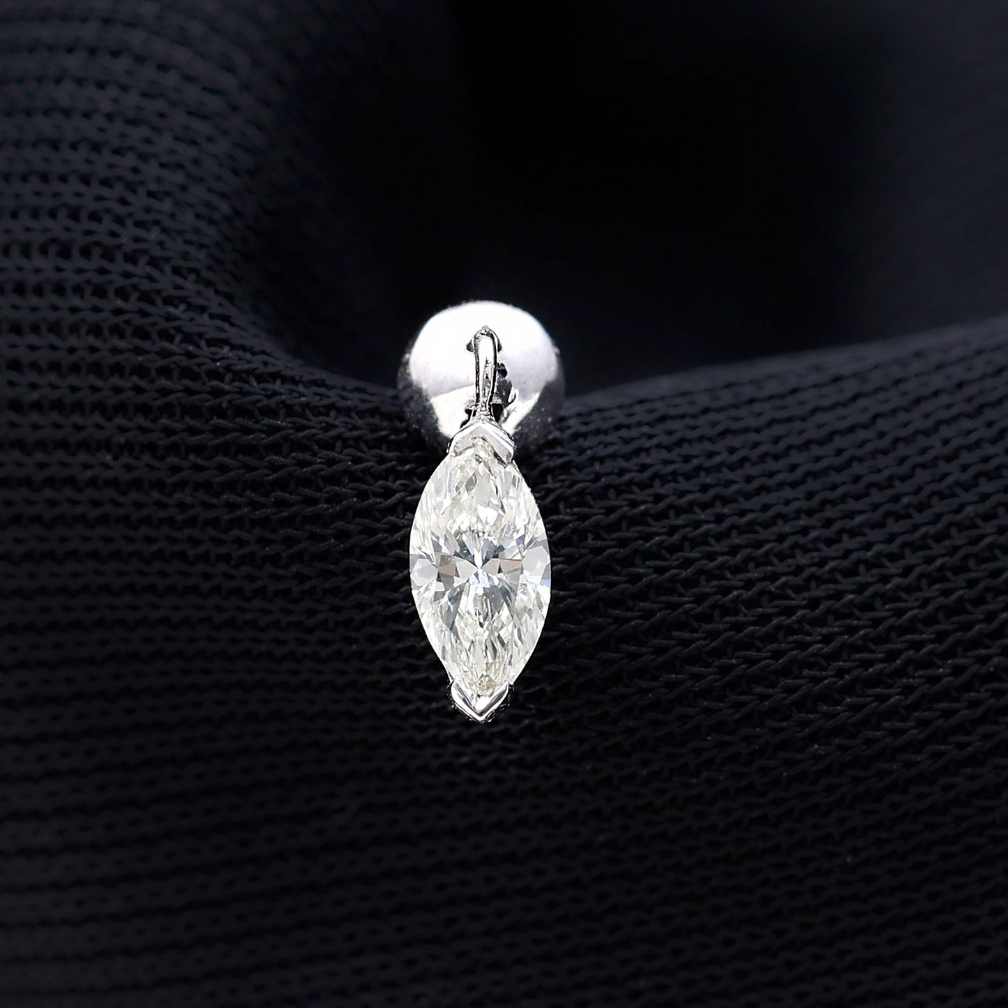 Marquise Diamond Cartilage Dangle Earring