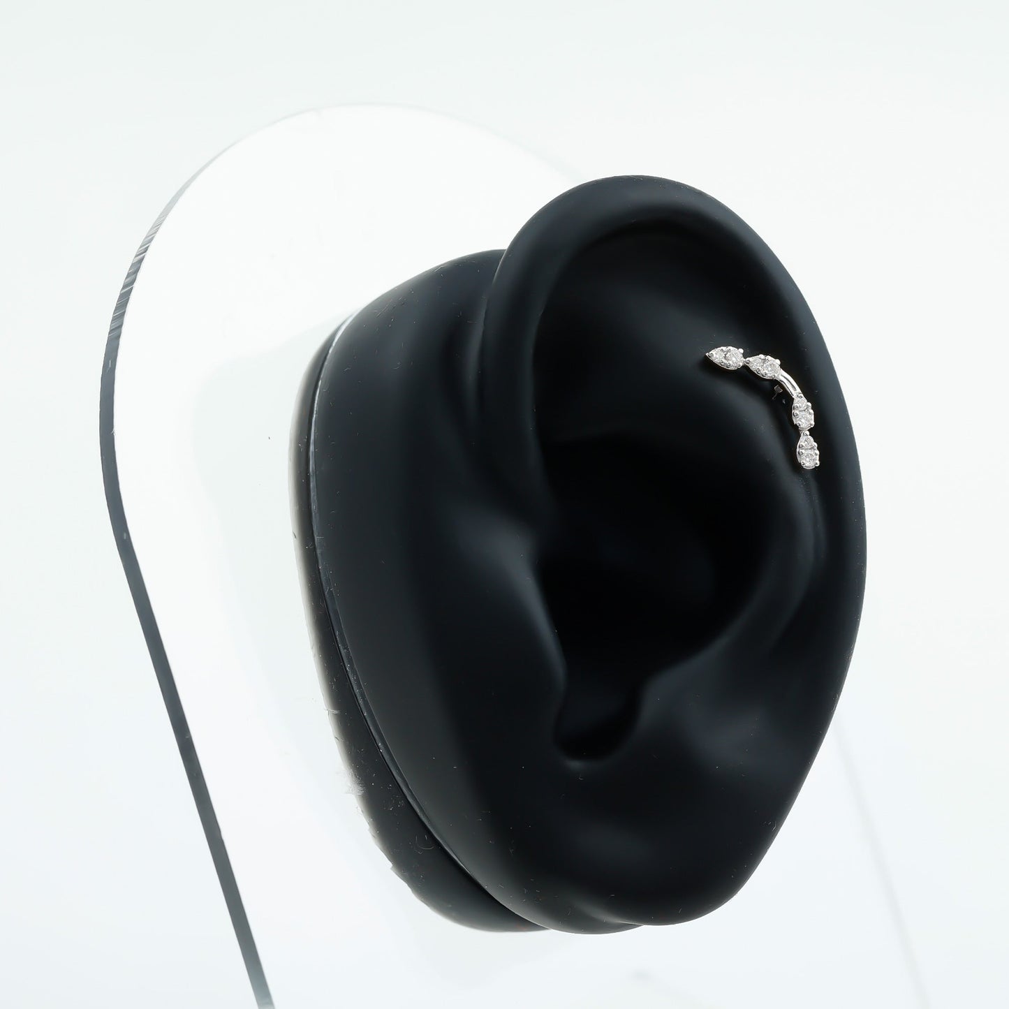 Certified Moissanite Curved Helix Earring for Her