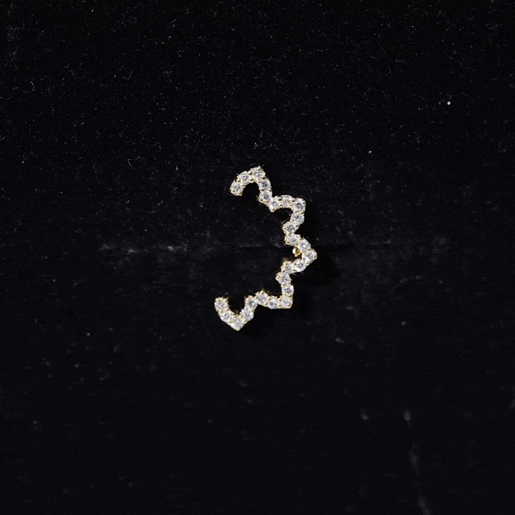 Certified Moissanite Designer Earring for Cartilage Piercing