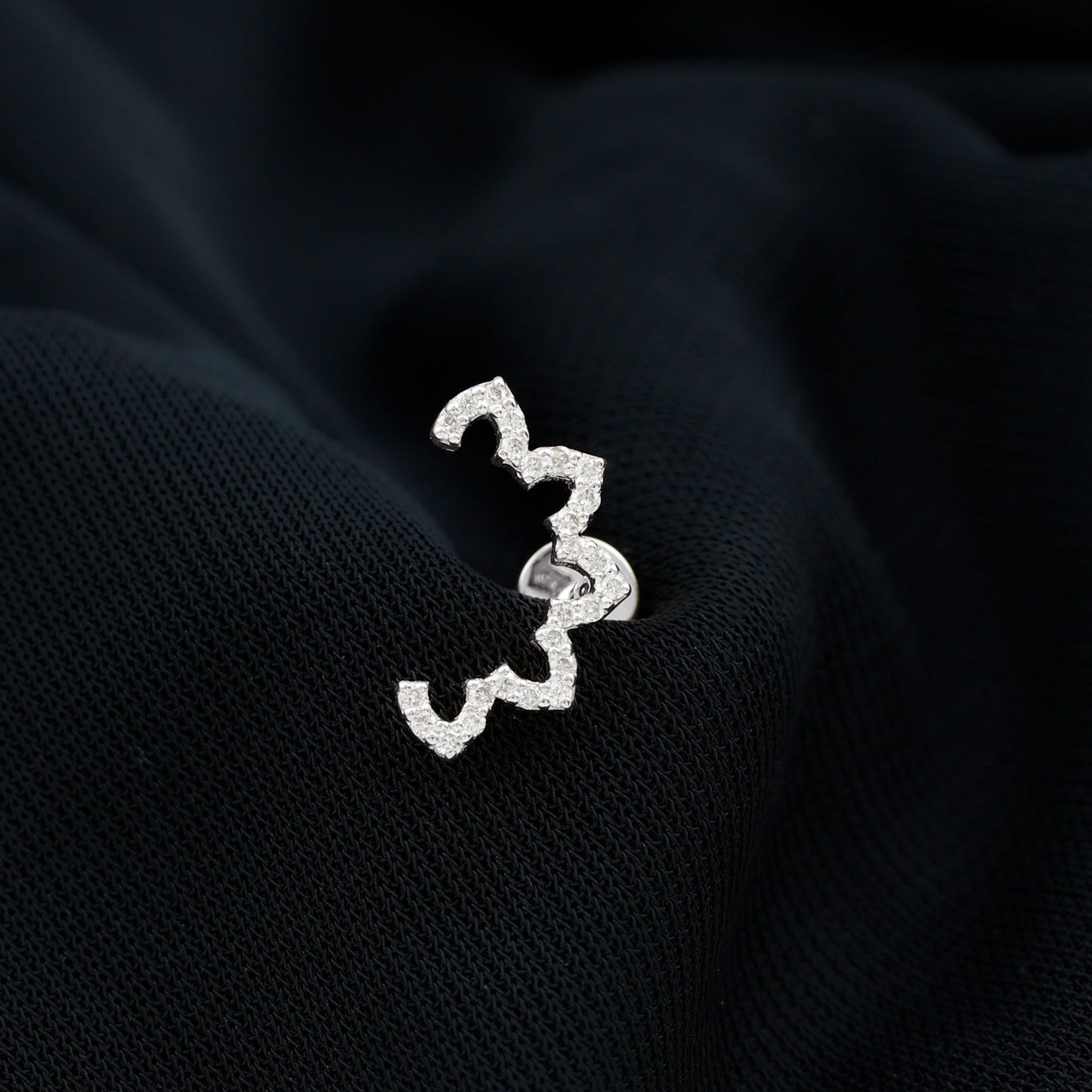 Certified Moissanite Designer Earring for Cartilage Piercing