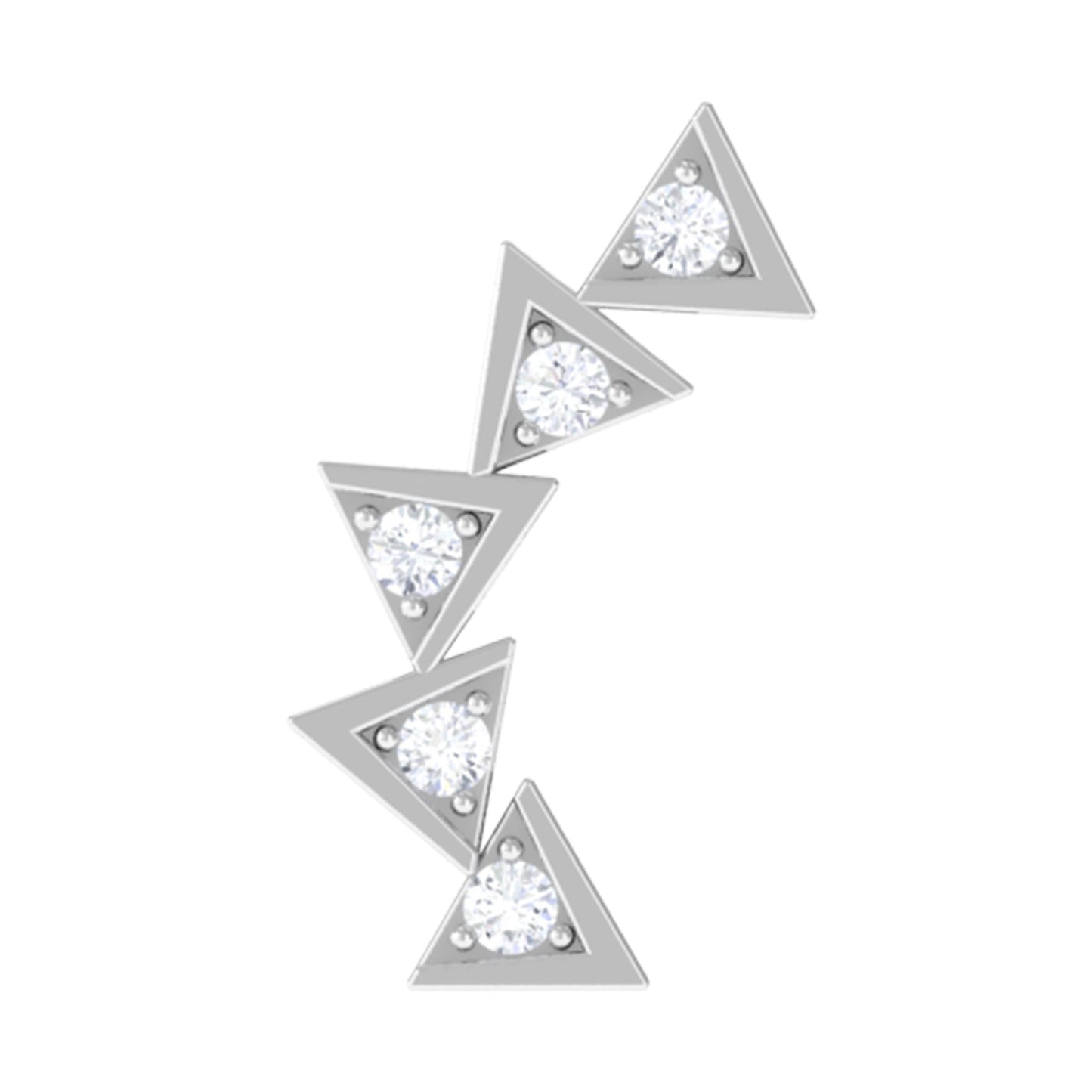 Genuine Diamond Geometric Curved Cartilage Earring