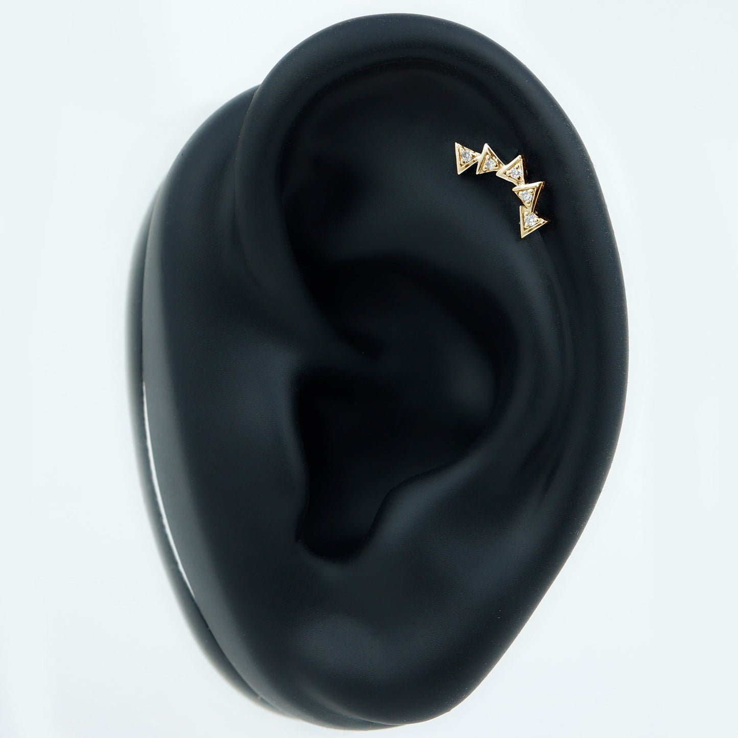 Genuine Diamond Geometric Curved Cartilage Earring
