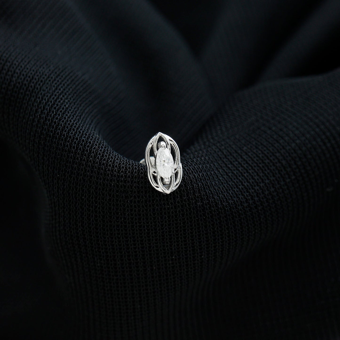 Minimal Marquise Cut Moissanite Cartilage Earring