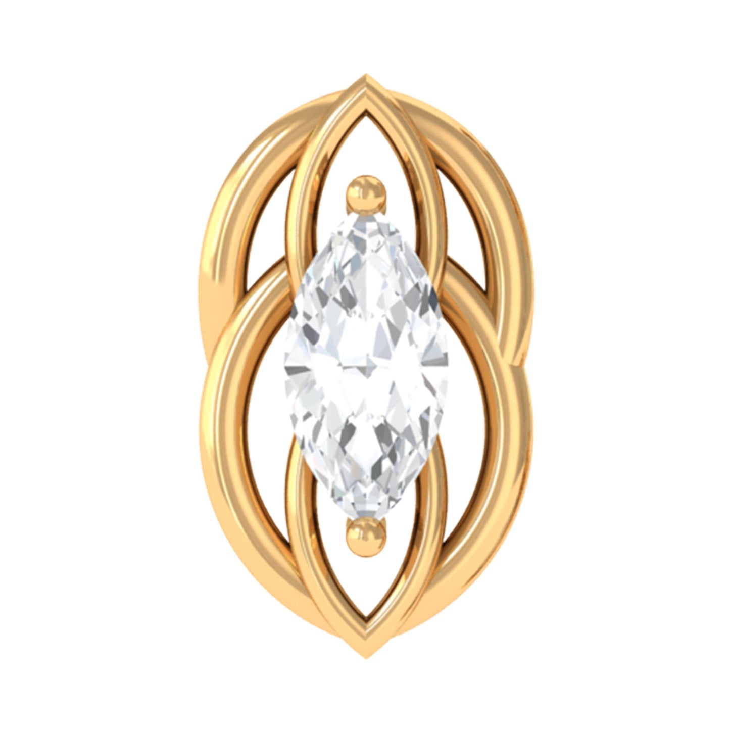 Minimal Marquise Cut Moissanite Cartilage Earring