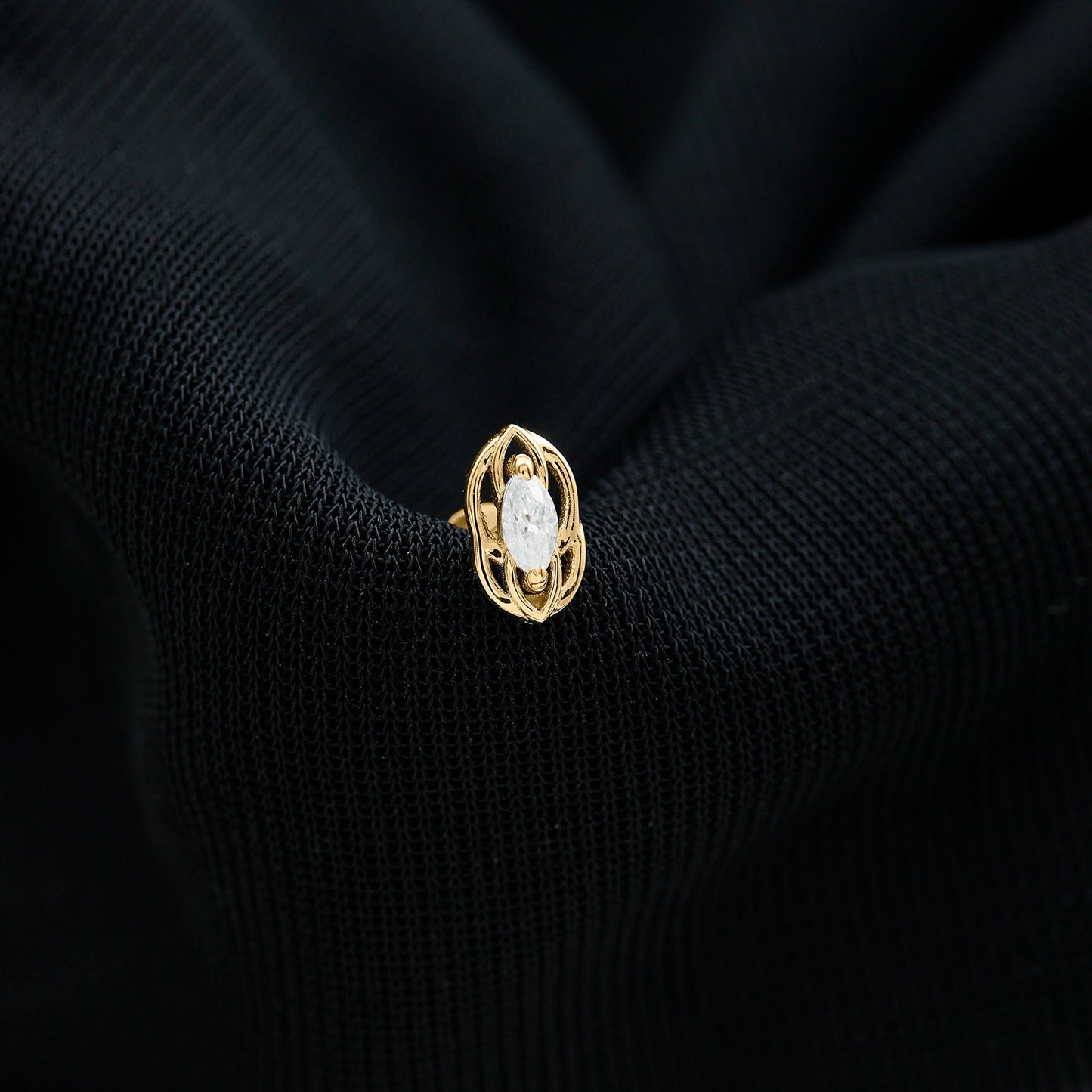 Minimal Marquise Cut Moissanite Cartilage Earring