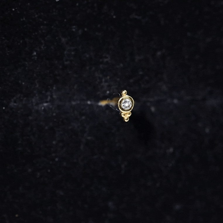 Dainty Diamond Beaded Conch Earring