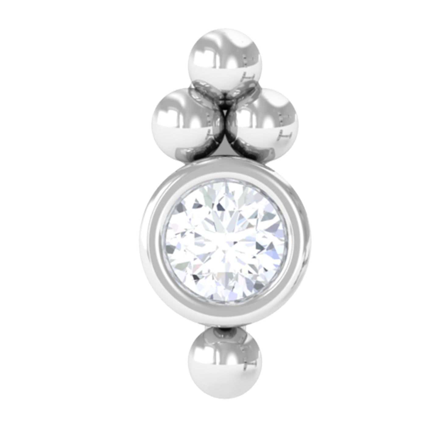 Dainty Diamond Beaded Conch Earring