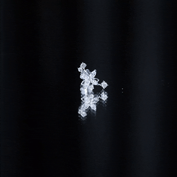 Certified Moissanite Flower Crawler Earring