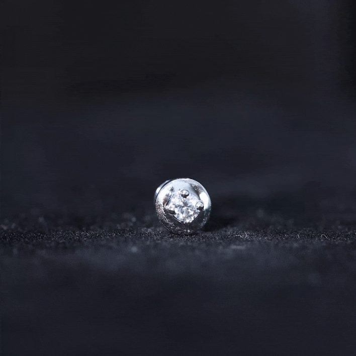 Solitaire Moissanite Circle Cartilage Earring