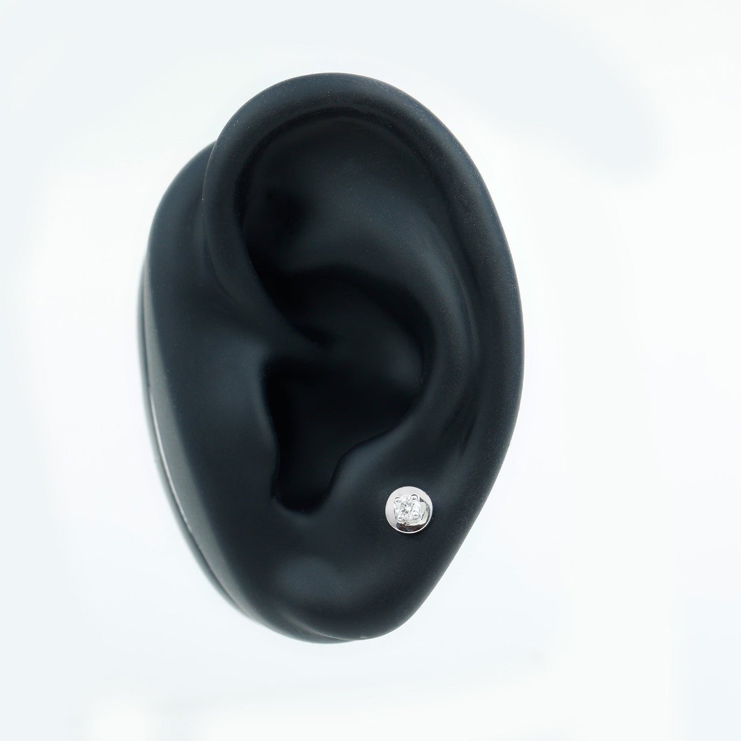 Solitaire Moissanite Circle Cartilage Earring
