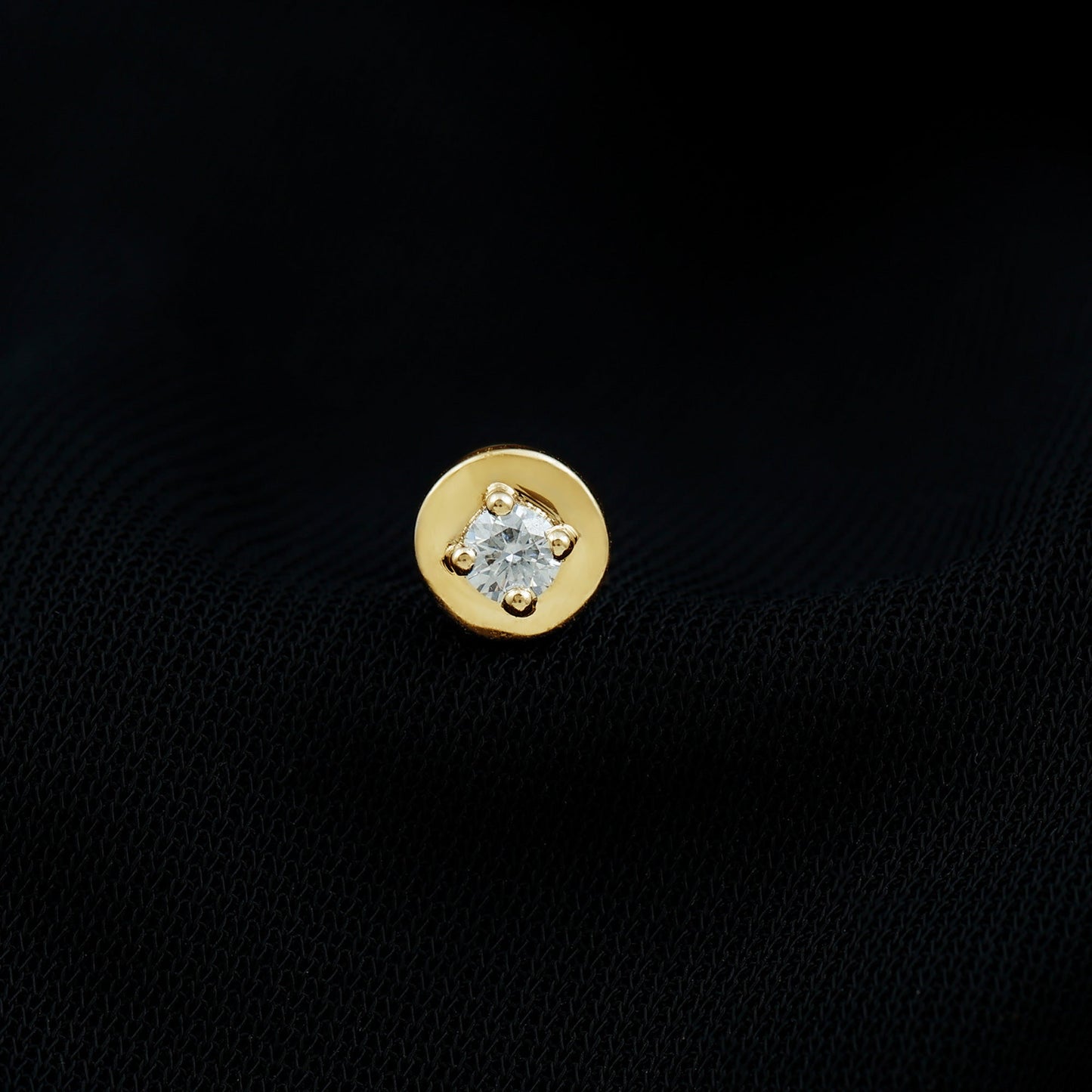 Solitaire Moissanite Circle Cartilage Earring