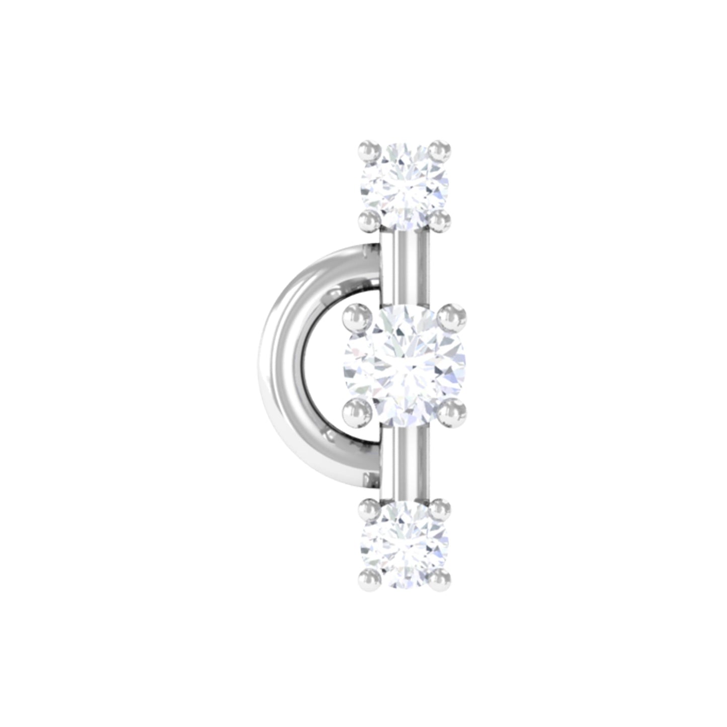 Natural Diamond Unique Tragus Earring with Certificate