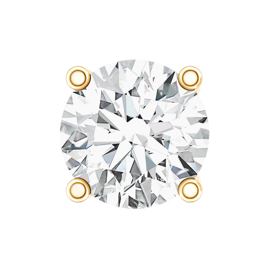 Tiny Round Moissanite Conch Earring with Flat Back