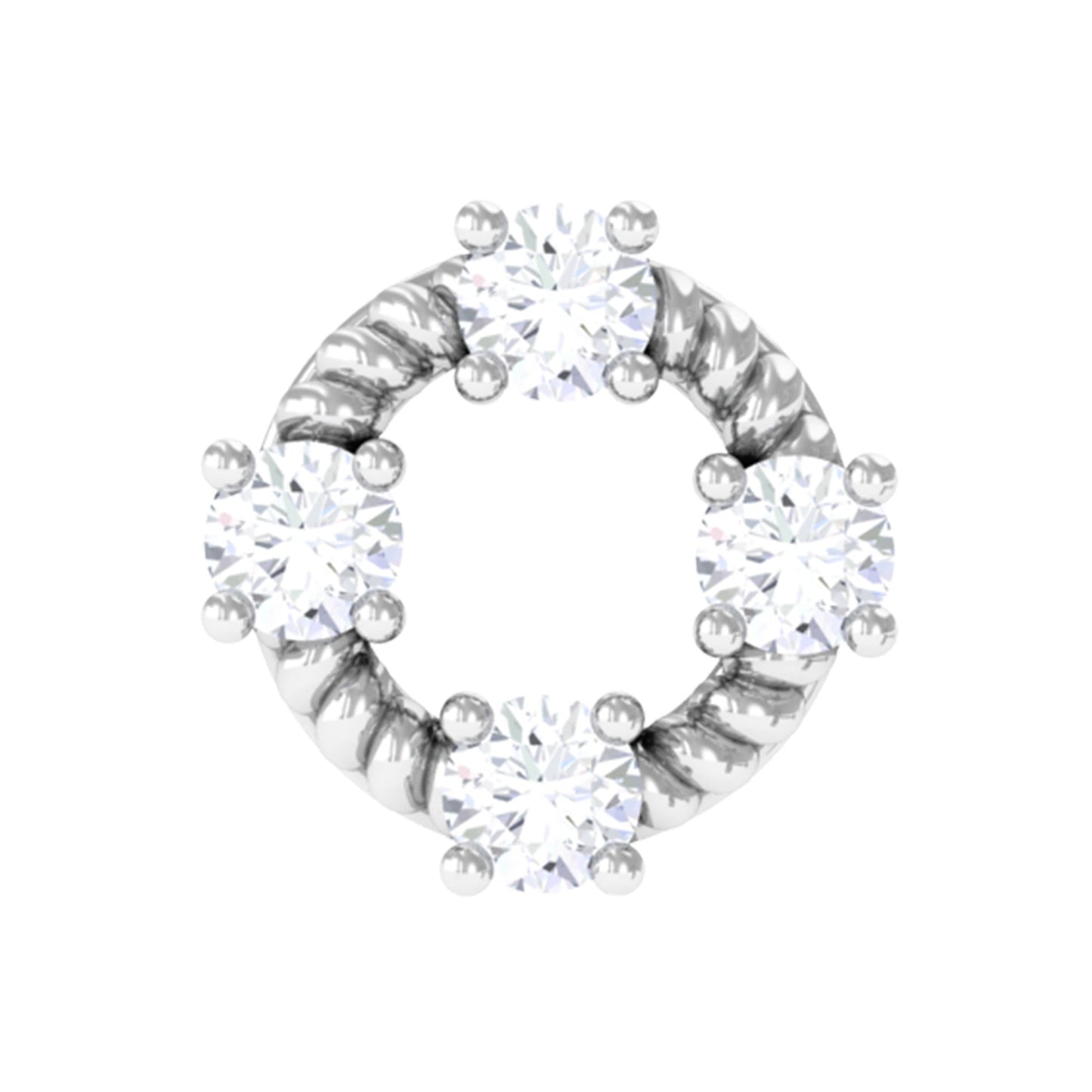 Certified Moissanite Circle Helix Earring with Twisted Rope