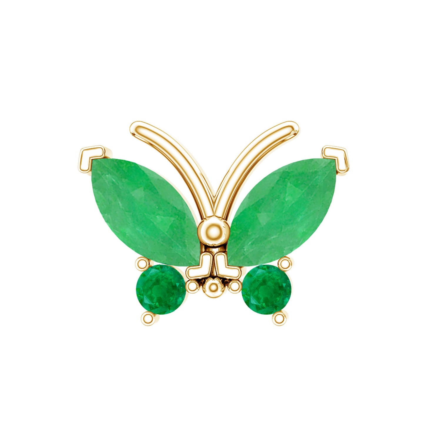 Natural Emerald Butterfly Earring for Cartilage Piercing