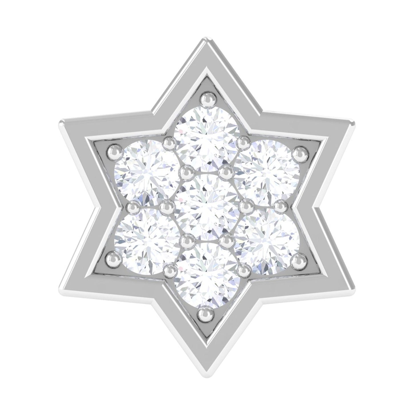Round Moissanite Star Earring for Cartilage Piercing