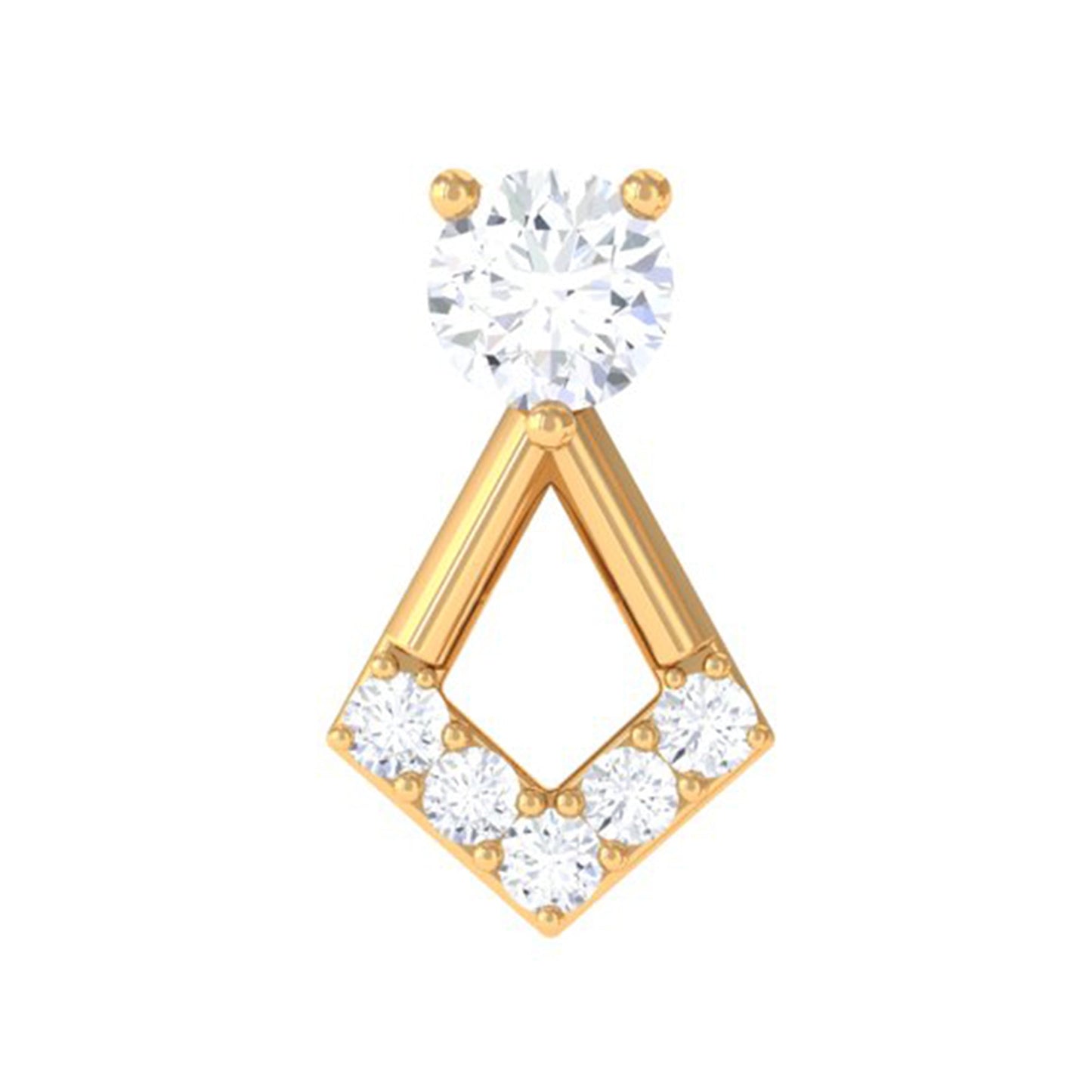 Certified Moissanite Geometric Earring for Tragus Piercing